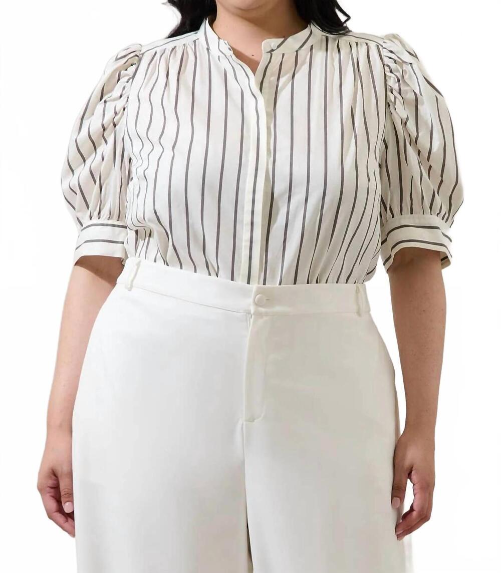 NEW SUGARLIPS kamara stripe top - plus in marshmallow